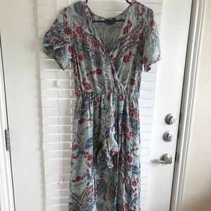 Blue high low romper